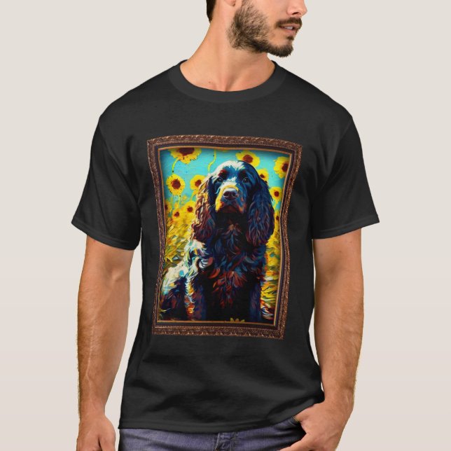 Camiseta Boykin Spaniel Painting Sunflower Flower Mom Women (Frente)