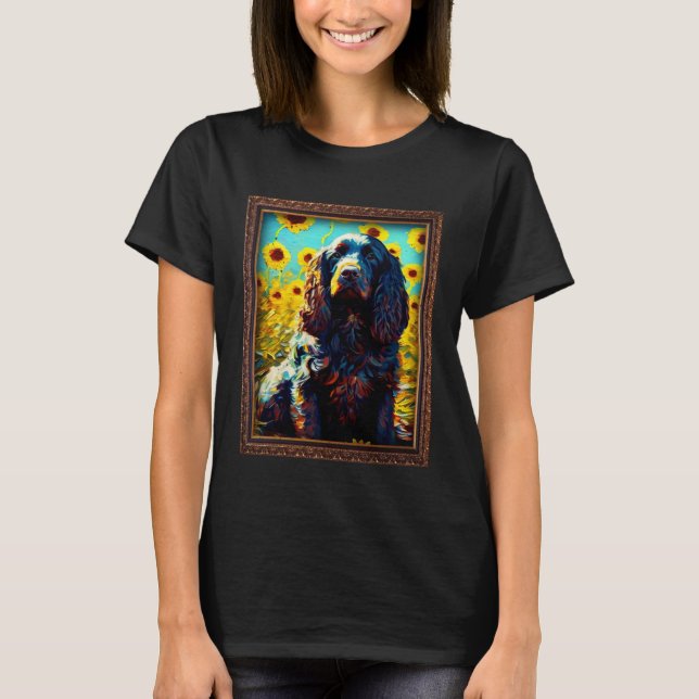 Camiseta Boykin Spaniel Painting Sunflower Flower Mom Women (Frente)