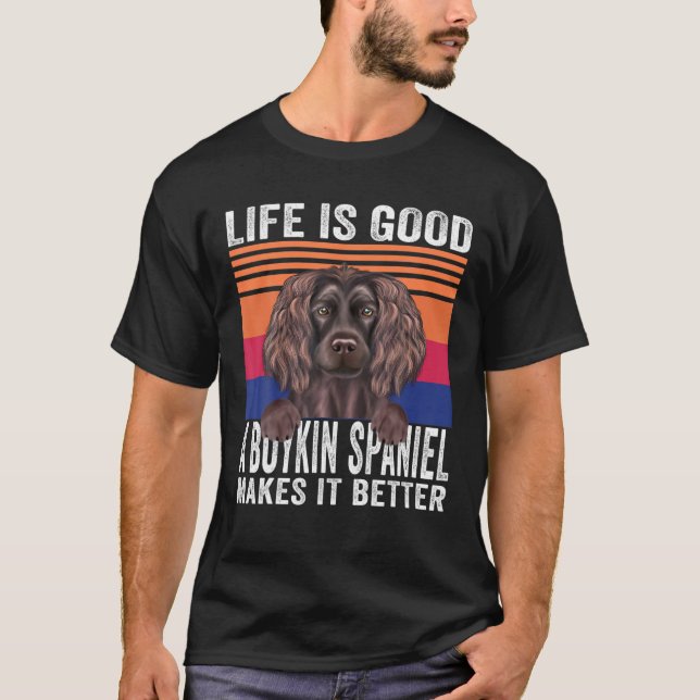 Camiseta Boykin Spaniels Makes Your Life Good Vintage (Frente)