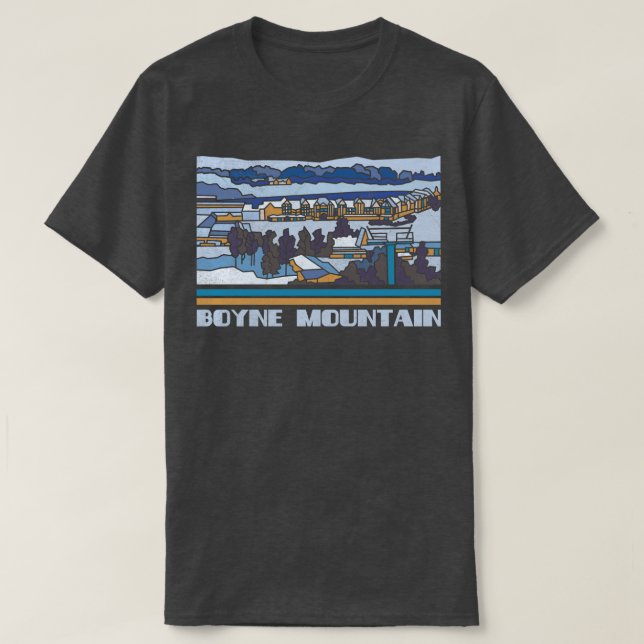 Camiseta Boyne Mountain Ski Resort Alpina, Montanhas de Esq (Frente do Design)