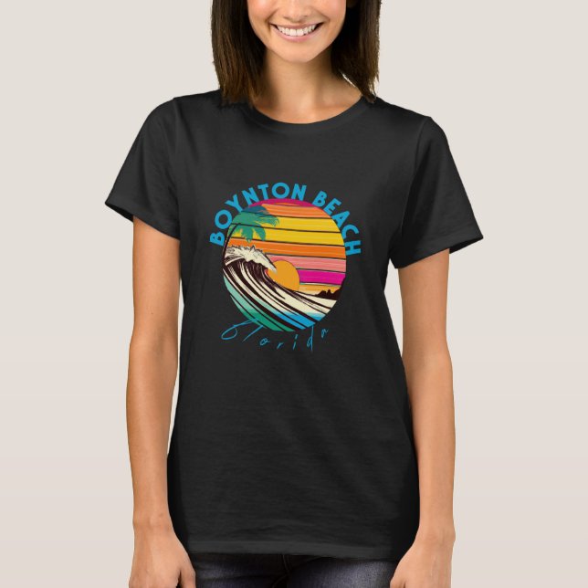 Camiseta Boynton Beach Retro 1980s Style Florida Beach (Frente)
