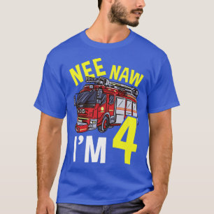 Camiseta Boys 4th Birthday fire truck fire engine cute coo