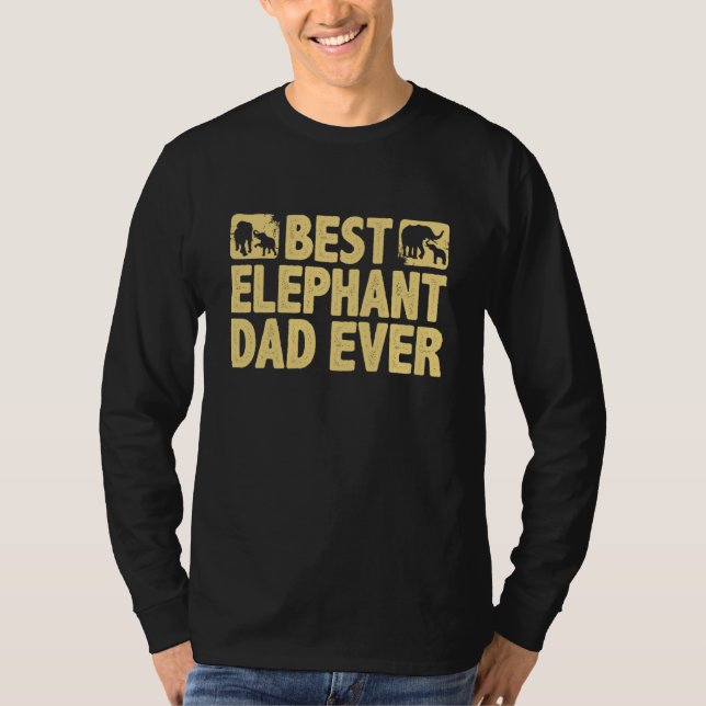 Camiseta Boys Best Elephant Dad Ever Animal For Men Women   (Frente)