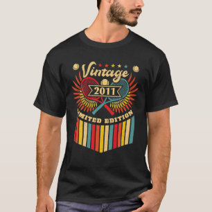 Camiseta Boys Birthday Boys, tênis, 11, Vintage 2011, Tenni