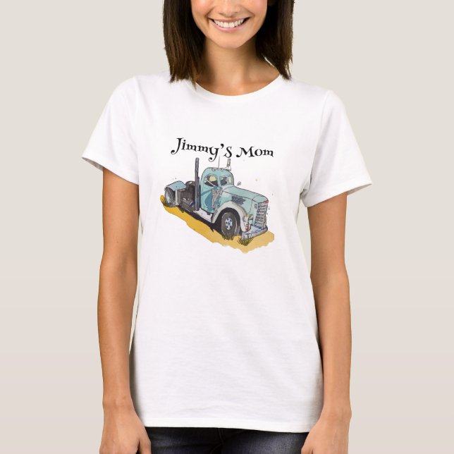 Camiseta Boys Birthday Party Blue Semi Truck (Frente)