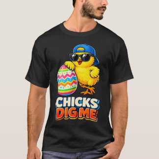 Camiseta Boys Easter Cute Chicks Dig Me Easter Boys