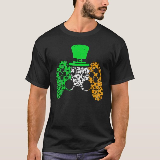Camiseta Boys Gamer Game Lucky Shamrock St Patricks Day Iri (Frente)