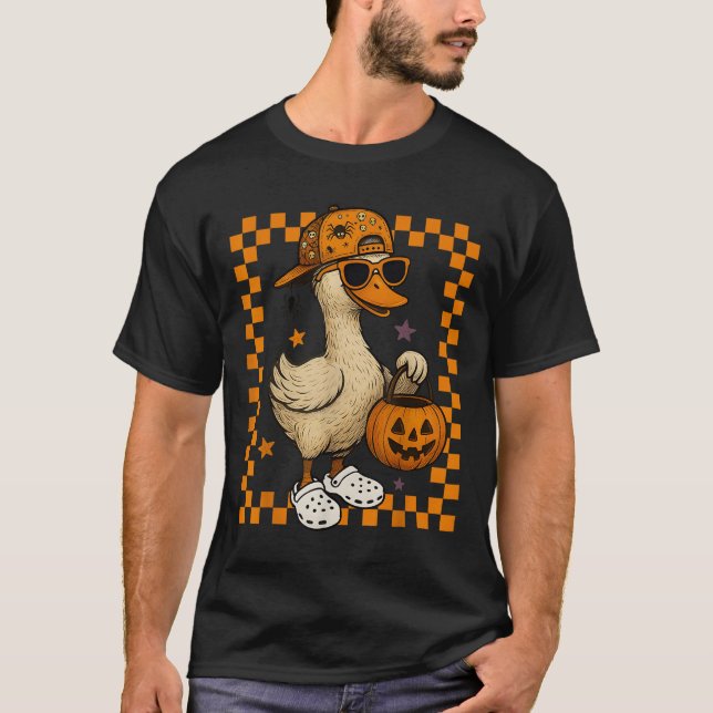 Camiseta Boys Goose Halloween Spooky Goosey Silly Goose Pum (Frente)