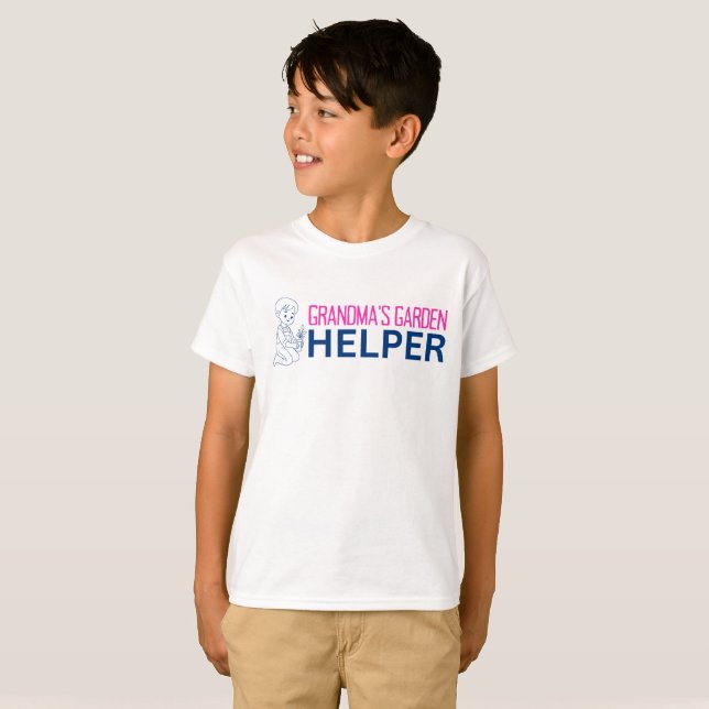 Camiseta Boy's Grandma's Garden Helper T-Shirt (Frente Completa)