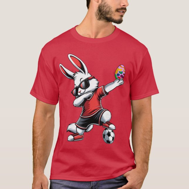 Camiseta Boys Happy Easter Bunny With Soccer Easter Sport f (Frente)