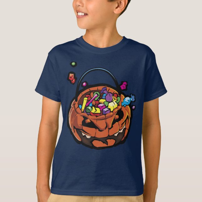 Camiseta Boys Jack-O-Lantern Halloween graphic tee shirt (Frente)