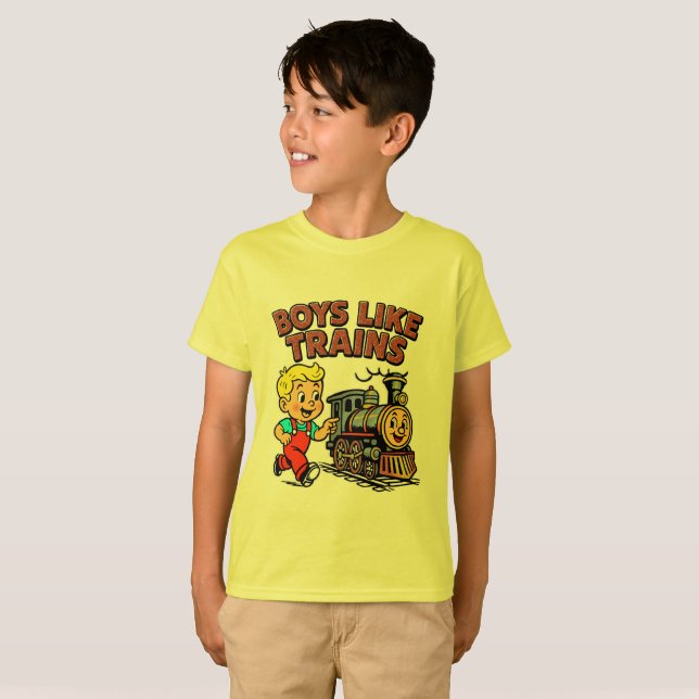 Camiseta Boys like trains (Frente Completa)