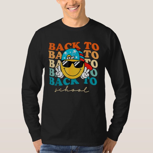 Camiseta Boys Smile Face Sunglasses   Kids Back To School (Frente)