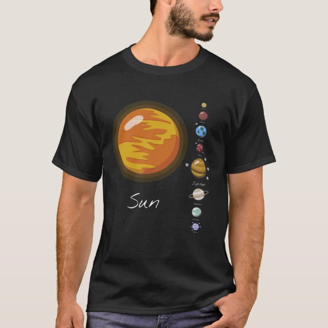 Camiseta Boys Solar System Planet Outer Space Astronautas (Frente)