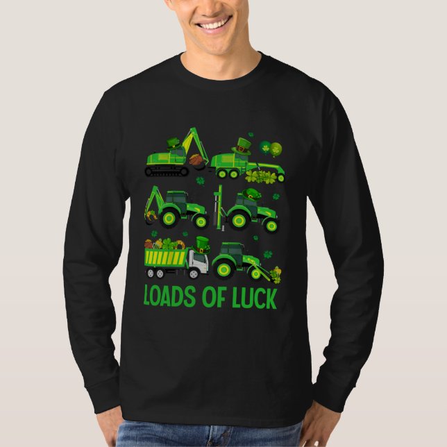 Camiseta Boys St Patricks Day  Truck Loads Of Luck Shamrock (Frente)