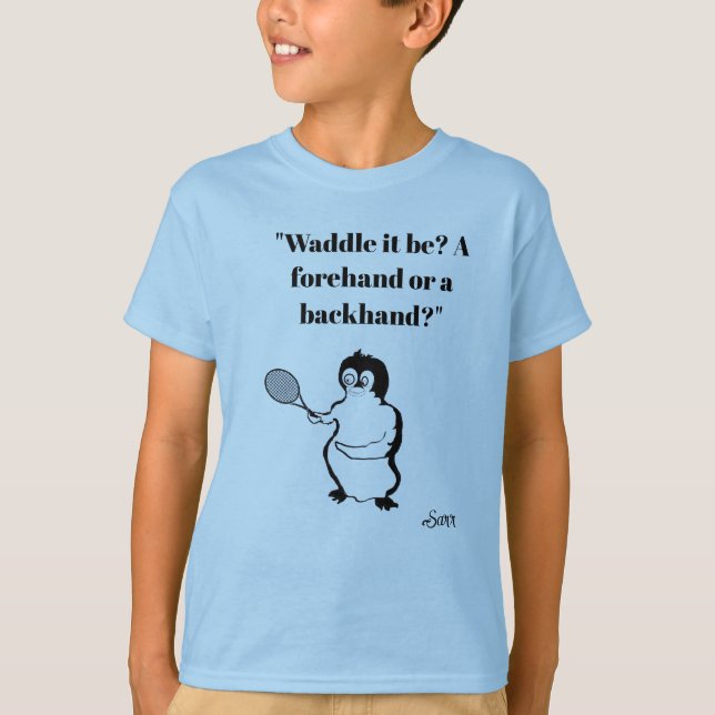 Camiseta Boys T-Shirt : Penguin Tennis Player (Frente)