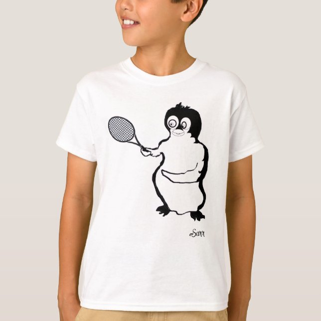 Camiseta Boys T-Shirt : Penguin Tennis Player (Frente)
