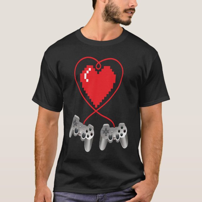 Camiseta Boys Valentines Day Video Game Controller Heart Ga (Frente)