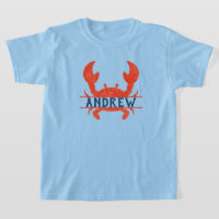 Boys Watercolor Crab Split Name