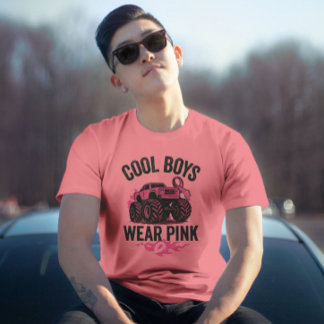 Camiseta Boys Wear Pink Shirt – Monster Truck Cancer Awaren