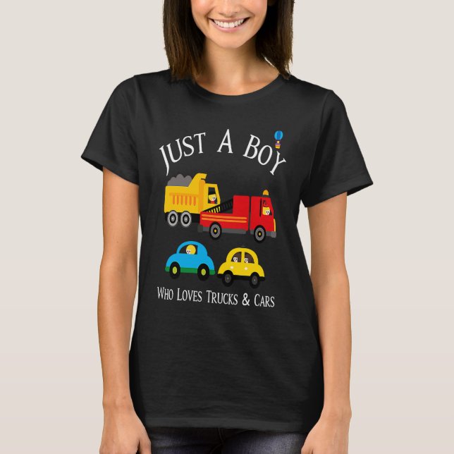 Camiseta Boys Who Love Trucks & Cars (Frente)