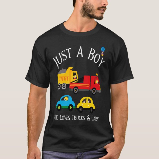 Camiseta Boys Who Love Trucks & Cars (Frente)
