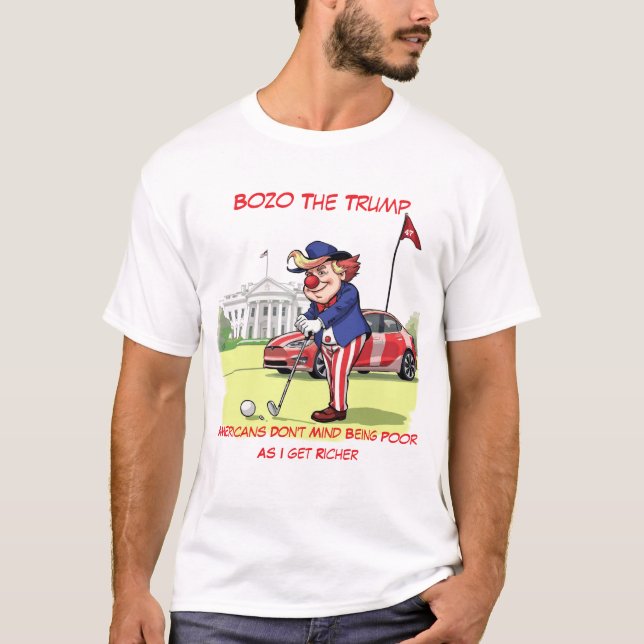 Camiseta Bozo Os Trunfos Americanos Não se importam de ser  (Frente)