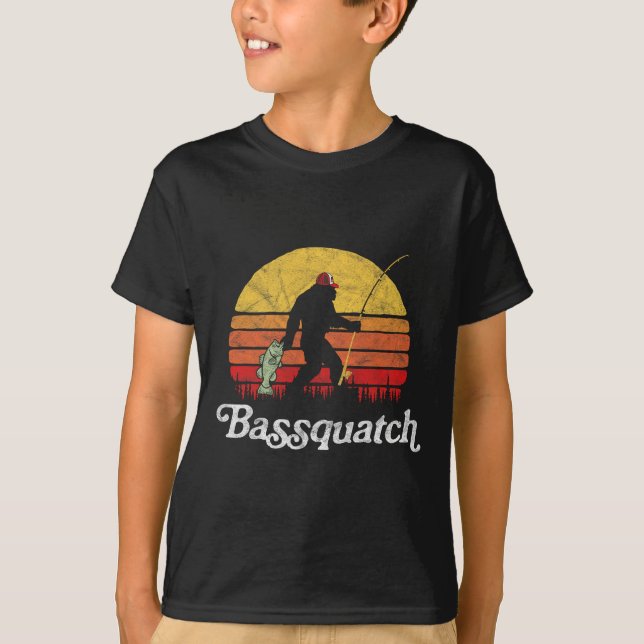 Camiseta Bquatch! Retrô Exterior Engraçado Pé-Grande (Frente)
