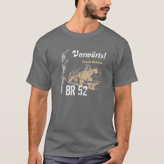 Camiseta BR 52 Reichsbahn Alemão DDR (Frente)