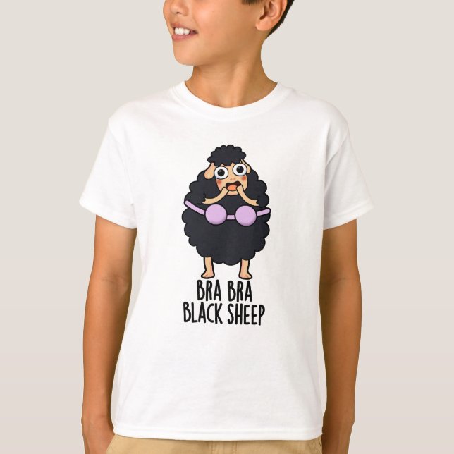 Camiseta Bra-bra Black Sheep Funny Animal Pun (Frente)