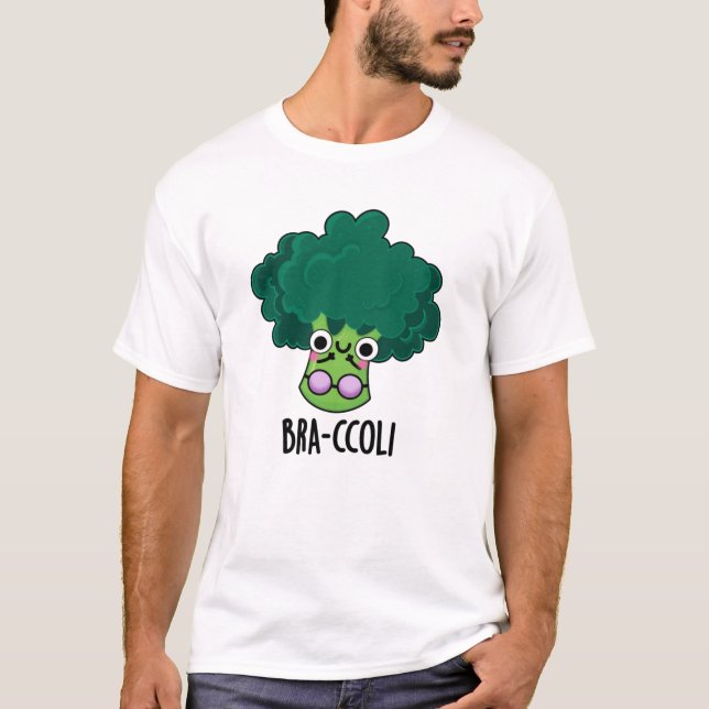 Camiseta Bra-ccoli Funny Veggie Broccoli Bra Pun (Frente)