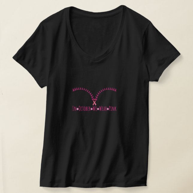 Camiseta Bra Em Outubro Vestimos O Cancer A De Fita Rosa (Postura )