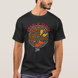 Camiseta Braai O' Relógio Tempo Engraçado África do Sul Ban