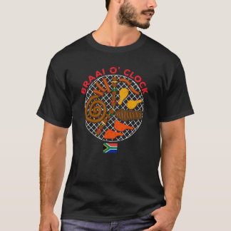Camiseta Braai O' Relógio Tempo Engraçado África do Sul Ban