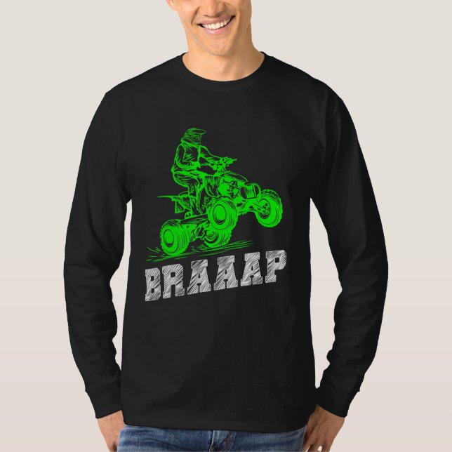 Camiseta Braap Quad Biker Atv 4 Wheeler Brap Quad Men E B (Frente)