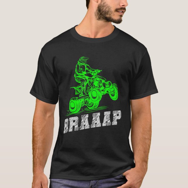 Camiseta Braap Quad Biker Atv 4 Wheeler Brap Quad Men E B (Frente)