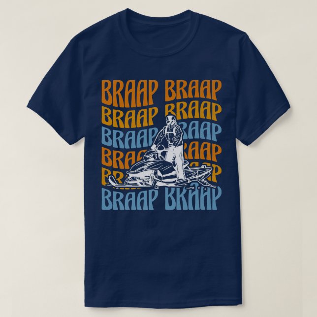 Camiseta Braap Snowmobile Groovy Skimobile Riding (Frente do Design)