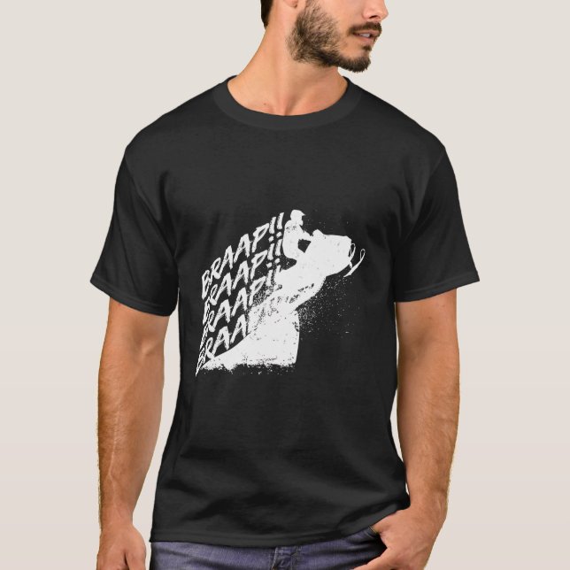Camiseta Braap Snowmobile Winter Motor Sled Sled Snow ao no (Frente)