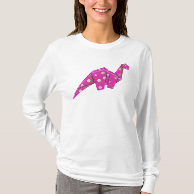 Camiseta Brachiosaur, Origami de Olhos Googly (Frente)