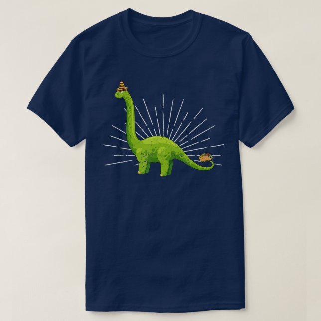 Camiseta Brachiosaurus Brontosaurus Taco Cinco De Mayo Mexi (Frente do Design)