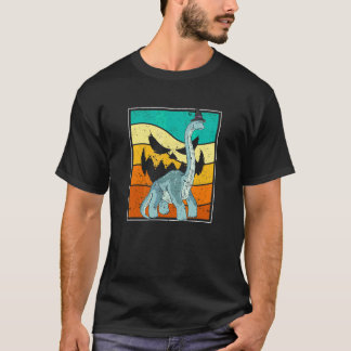 Camiseta Brachiosaurus Bruxa Abóbora Halloween Dinossauro B
