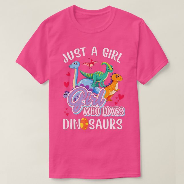 Camiseta Brachiosaurus Dinosaur Apenas Rapariga Que Ama Din (Frente do Design)