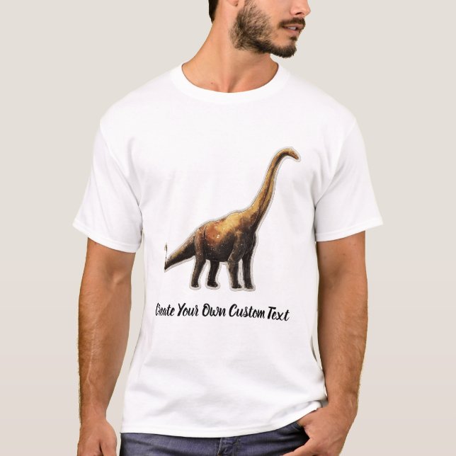 Camiseta Brachiosaurus Dinossauro Crie Seu Próprio Texto Pe (Frente)