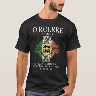 Camiseta Braço da Família O'Rourke Irlanda Cruzamento Celul
