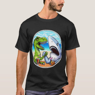Camiseta Braço de Ferro de Tubarão Dinossauro T-Rex