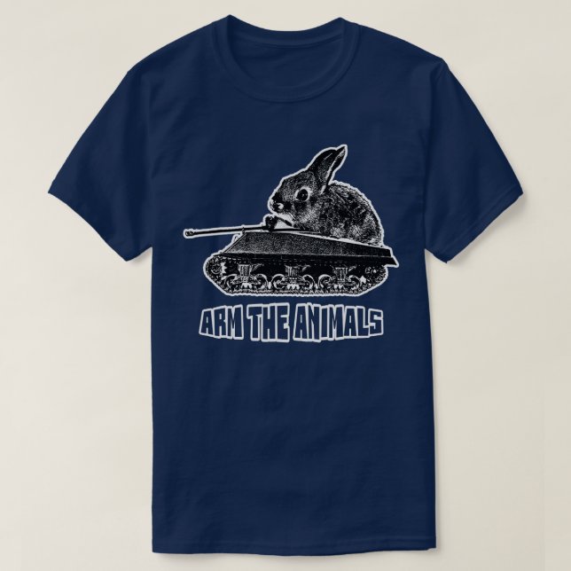 Camiseta Braço Dos Animais Tanques De Coelho (Frente do Design)