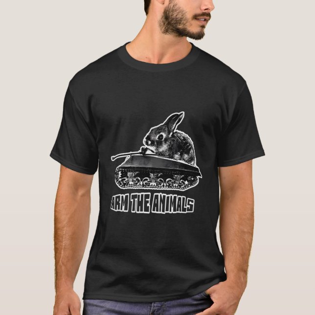 Camiseta Braço Dos Animais Tanques De Coelho (Frente)