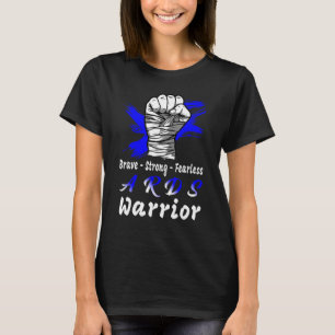 Camiseta Braço forte sem fadas Guerreiro Friso Azul Fita Su