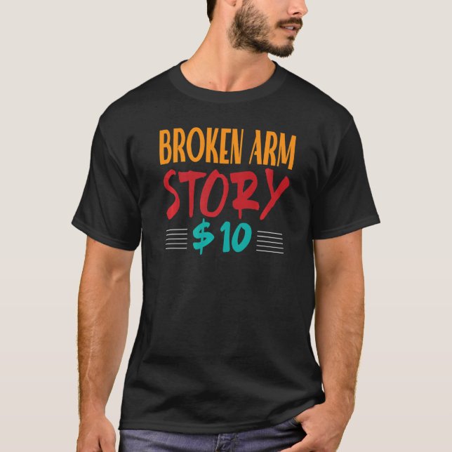 Camiseta Braço Humorístico De Recuperação Do Braço Quebrado (Frente)