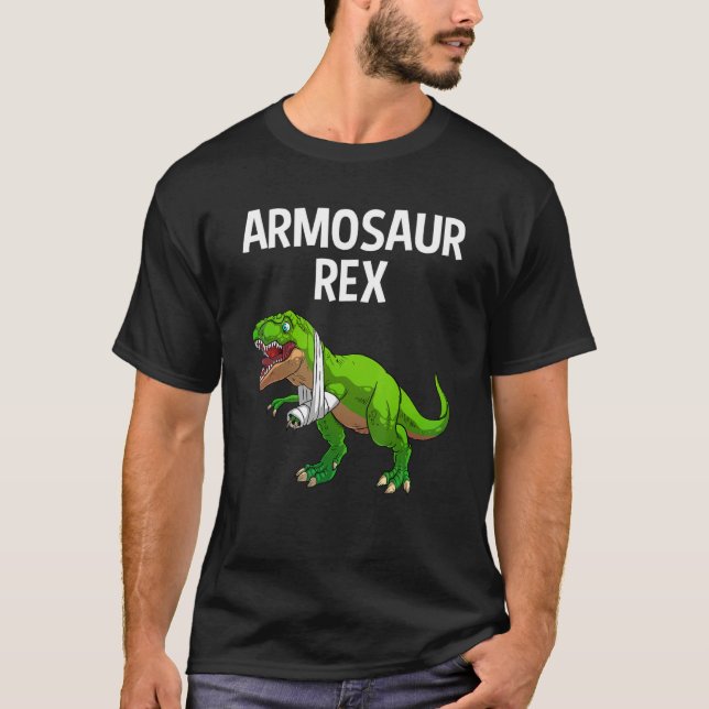 Camiseta Braço legal Quebrado Para Rapazes Homens Dinossaur (Frente)